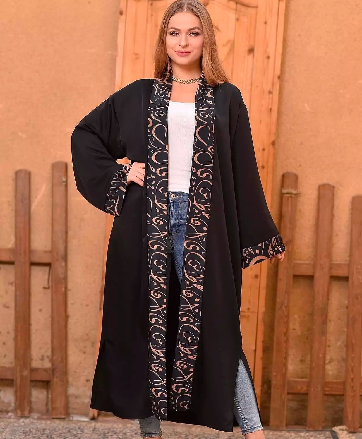 Black kufic kaftan