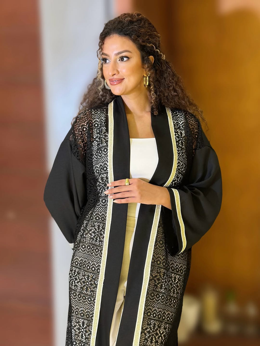 Black linen cardigan