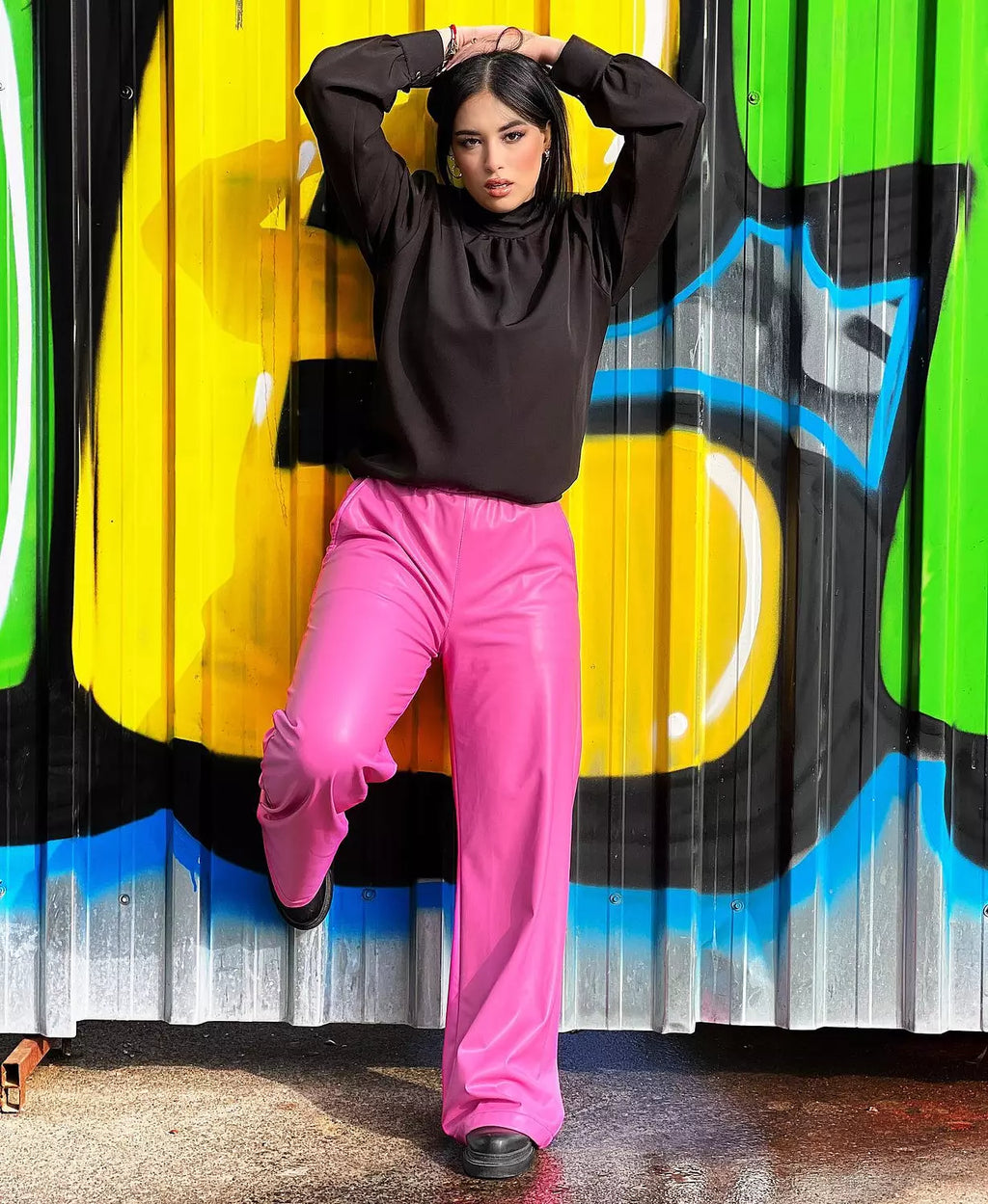 Fushia leather pants