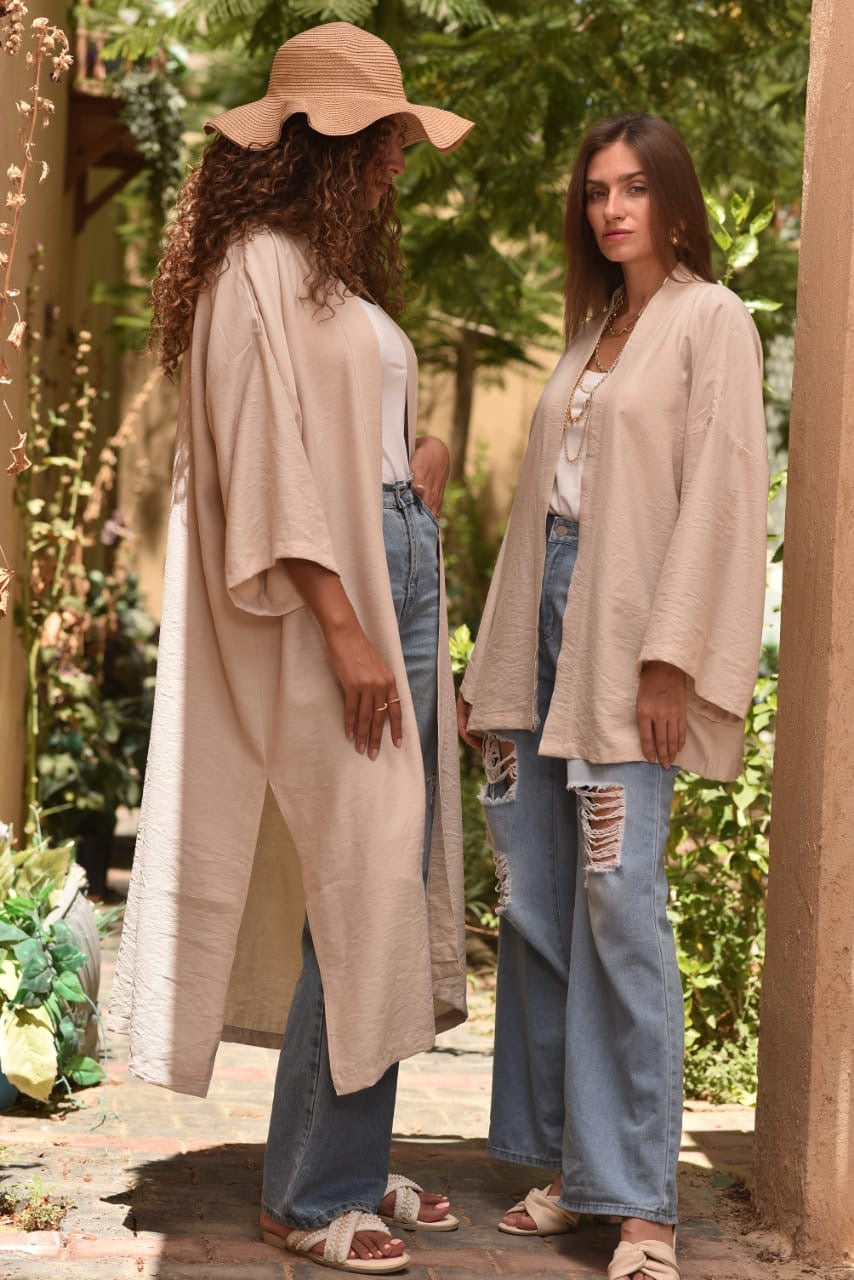 Beige Short kimono