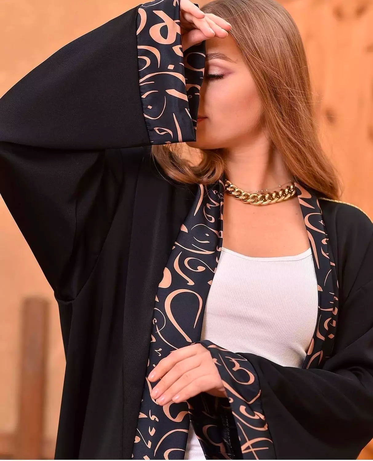 Black kufic kaftan